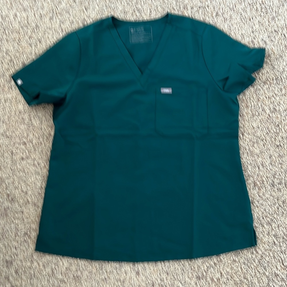Figs Caterina 1 pocket top, forest green, L